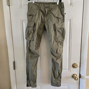 General Purpose Utility Supply Co NYC Olive Green Multi-Zip Cargo Pants Size 26